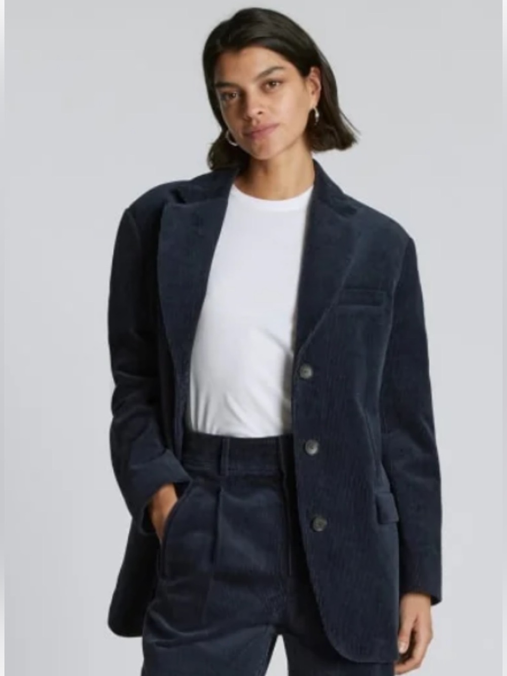 Everlane 80s Corduroy Blazer - Navy - Size 00
